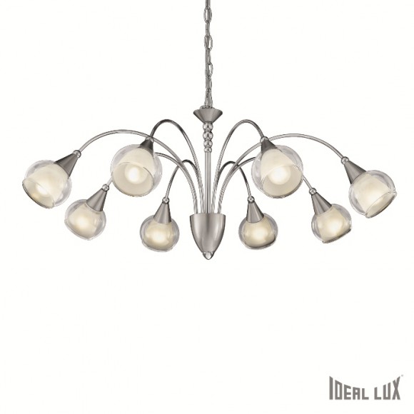 závěsné svítidlo - lustr Ideal lux MIDO 8 x 40W E14  - stříbrná