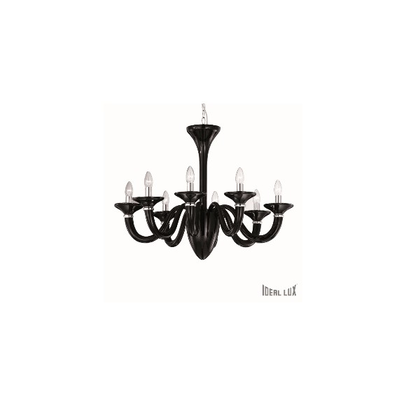 Ideal Lux 020518 závěsné stropní svítidlo White Lady Nero 8x40W|E14 - černé