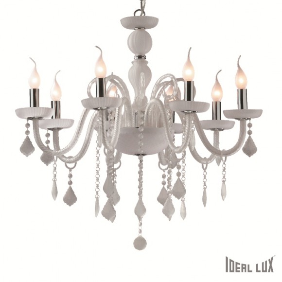 závěsné svítidlo - lustr Ideal lux GIUDECCA 8x40W E14  - mléčné sklo