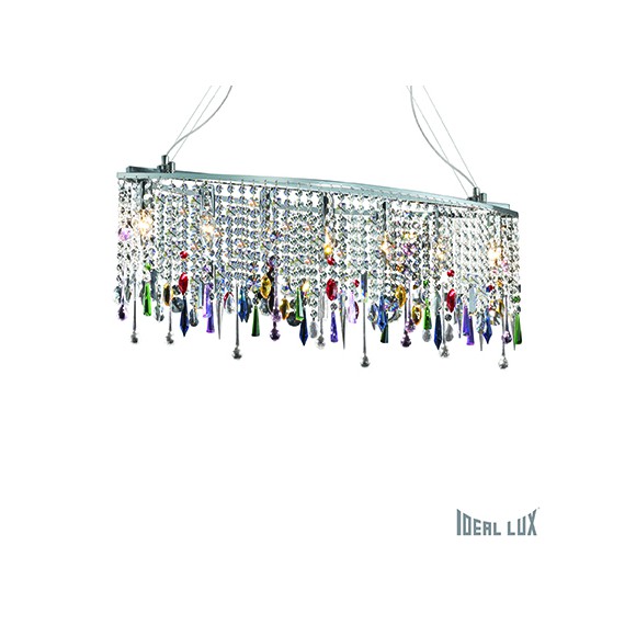 závěsné svítidlo - lustr Ideal lux LOVE 7x40W E14  - chrom/červená/modrá/zelen/žlutá