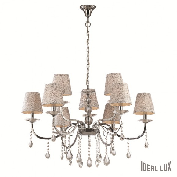 závěsné svítidlo Ideal lux Pantheon Argento SP9 9x40W E14 - rustikální komplexní osvětlení