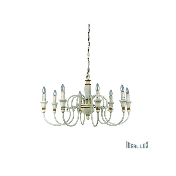 závěsné svítidlo - lustr Ideal lux PALIO 8x40W E14  - bílá / zlatá