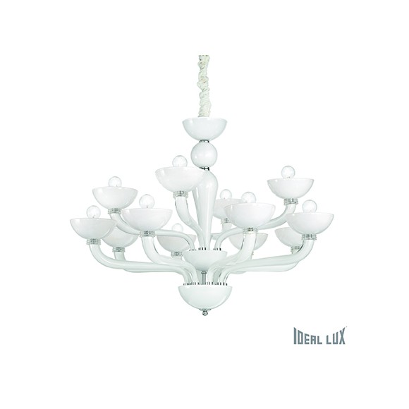 Ideal Lux 094052 závěsné stropní svítidlo Casanova Bianco 12x40W|E14