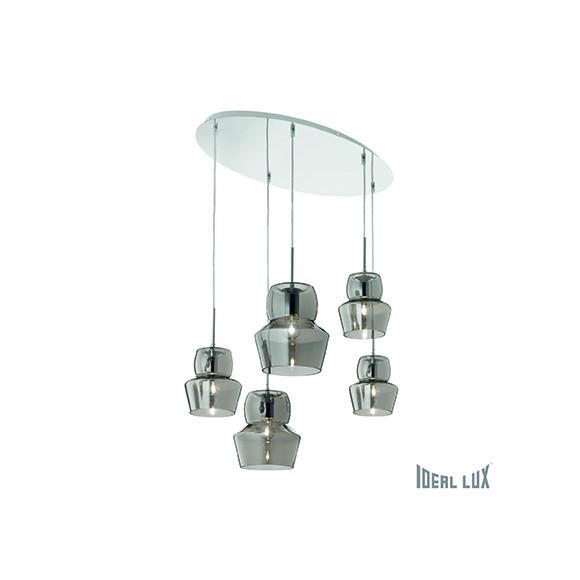 Ideal Lux 099590 závěsné stropní svítidlo Zeno Grigio 5x40W|E14