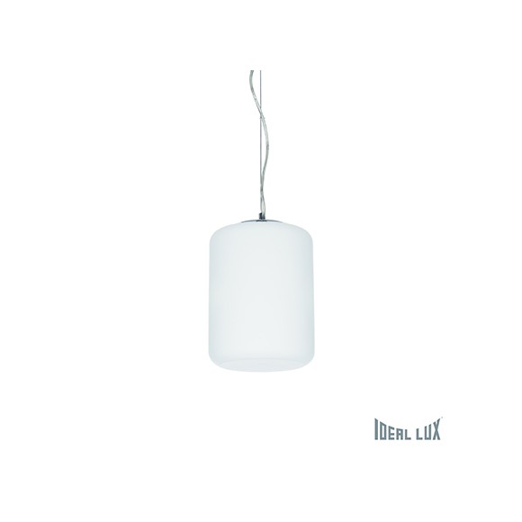 závěsné svítidlo - lustr Ideal lux KEN Small Bianco 1x60W E27 - bílá,chrom