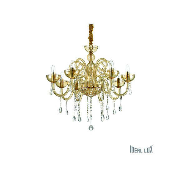 závěsné svítidlo - lustr Ideal lux CANALETTO Ambra 8x40W E14 - jantar