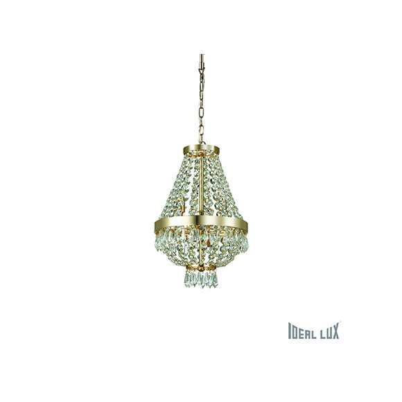 Ideal Lux 114712 závěsné stropní svítidlo Caesar Oro 4x40W|G9 - křišťál