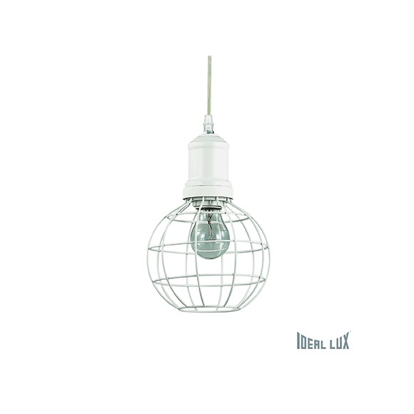Ideal Lux 114927 závěsné stropní svítidlo Cage Round 1x60W|E27 - bílé
