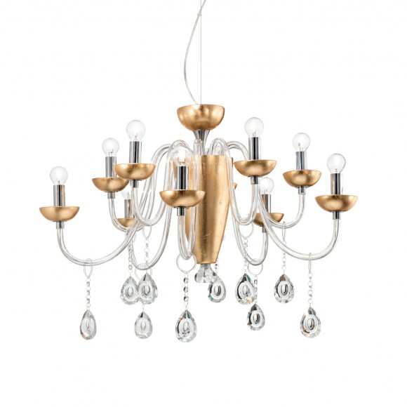 Ideal Lux 125084 závěsné stropní svítidlo Camelia 10x40W|E14 - zlaté
