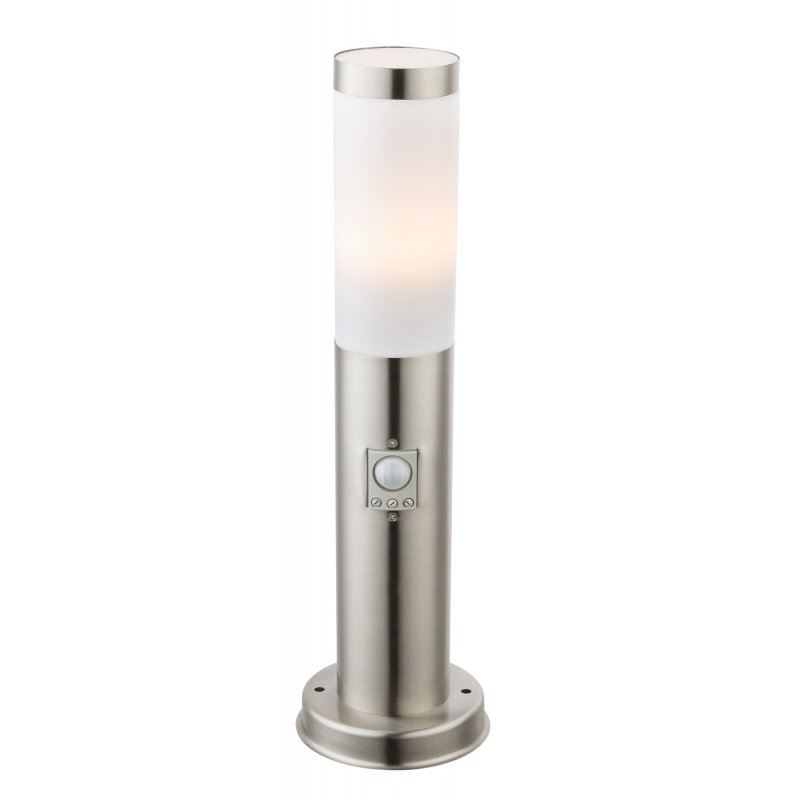 Lampă de grădină de tip stâlp Globo 3158S cu senzor de mișcare Boston 1x60W | E27 | IP44 - oțel inoxidabil, opal