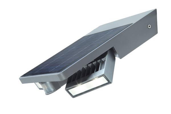 Lutec LT6901201000 LED solar outdoor wall light Tilly with motion sensor 1x4W | 420lm | 4000K | IP44 - grey