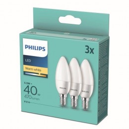 Philips 8718699777814 LED sada žárovek 3x5,5W-40W | E14 | 470lm | 2700K