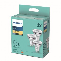 Philips 8718699777913 LED žárovky 3x4,6W/50W | GU10 | 355lm | 2700K | 36D | PAR16