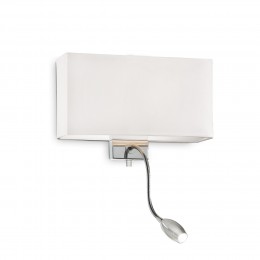 Ideal Lux 035949 LED nástěnné svítidlo se směrovou lampičkou Hotel Bianco 1x60W|E27