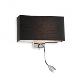 Ideal Lux 035956 LED nástěnné svítidlo se směrovou lampičkou Hotel Nero 1x60W | E27 | 45lm | 3000K