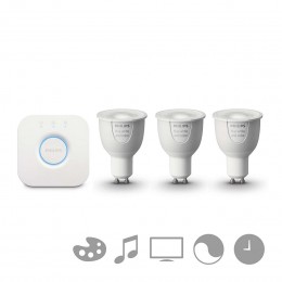 Philips 10144034 LED startovací sada Hue Starter Kit | 6,5W GU10 | 750 lm | 2200-6500+RGBK